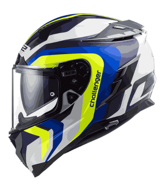 LS2 FF327 Challenger Galactic Gloss White Yellow Blue Helmet