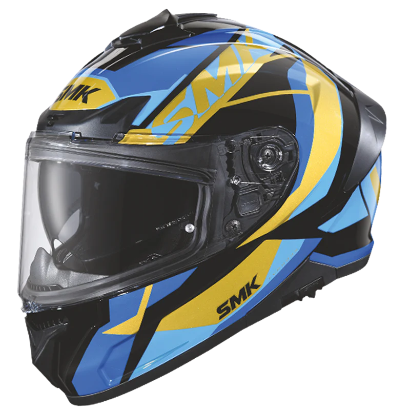 SMK Typhoon Style Gloss Black Blue (GL275) Helmet