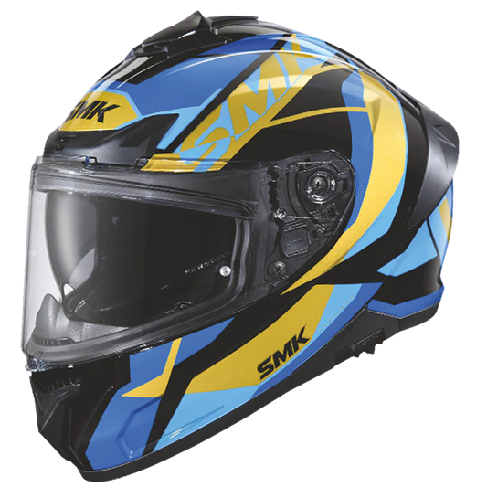 SMK Typhoon Style Gloss Black Blue (GL275) Helmet