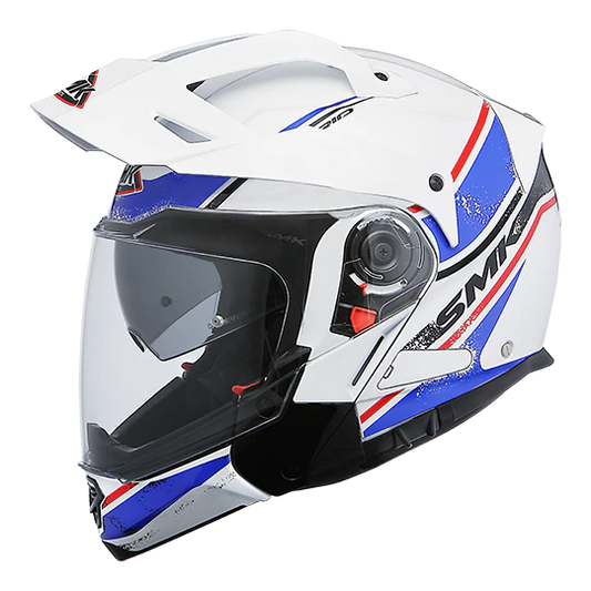 SMK Hybrid Evo Enduro Tide Gloss White Blue (GL152) Helmet