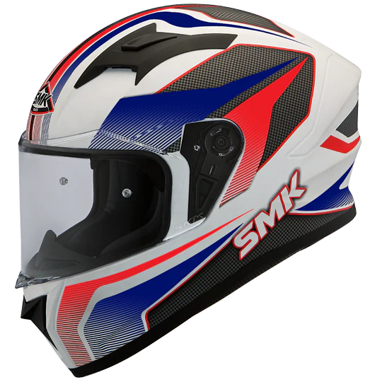 SMK Stellar Dynamo Matt White Blue Red (MA153) Helmet