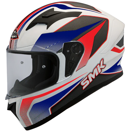 SMK Stellar Dynamo Matt White Blue Red (MA153) Helmet