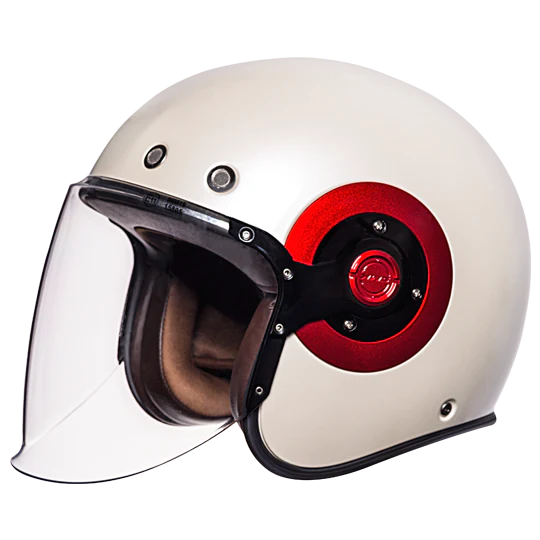 SMK Retro Jet White Red Gloss (GL130) Helmet