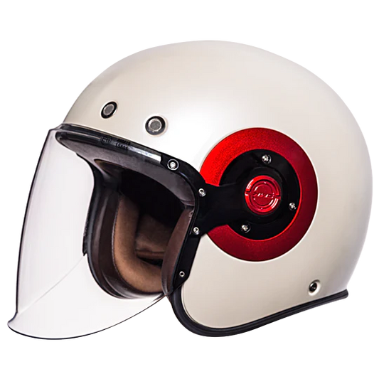 SMK Retro Jet White Red Gloss (GL130) Helmet