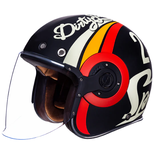 SMK Retro Jet Speed TT Black White Red Matt (MA213) Helmet