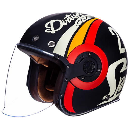 SMK Retro Jet Speed TT Black White Red Matt (MA213) Helmet