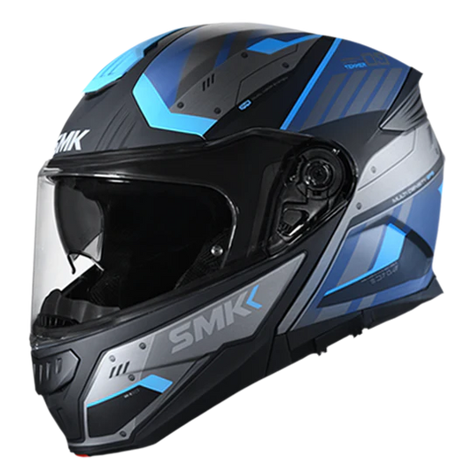 SMK Gullwing Tekker Black Grey Blue Matt (MA265) Helmet