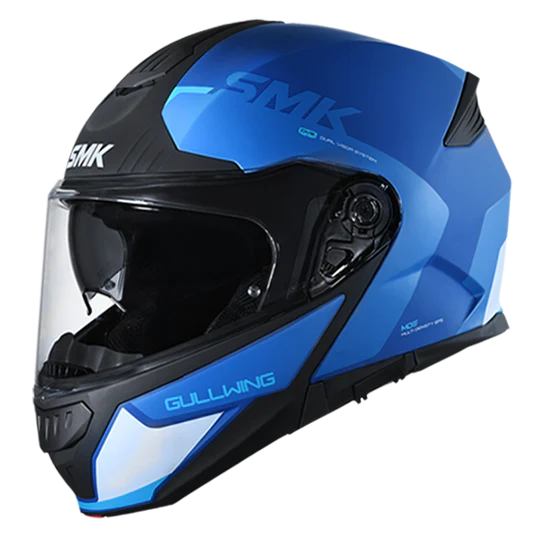 SMK Gullwing Kresto (MA551) Helmet - Blue White Matt