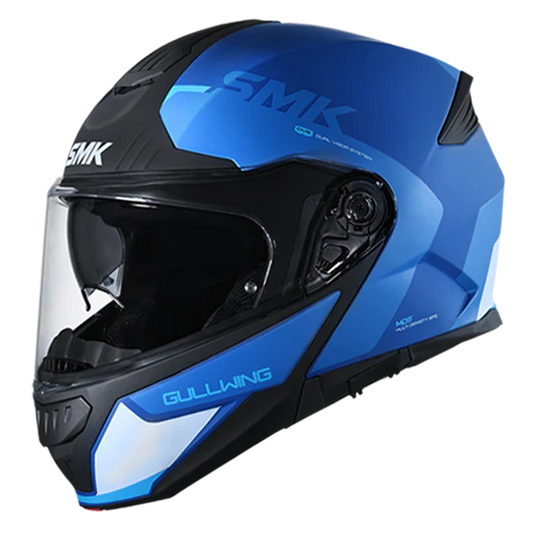 SMK Gullwing Kresto (MA551) Helmet - Blue White Matt