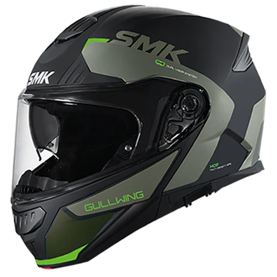 SMK Gullwing Kresto Black Green Gloss (GL288) Helmet