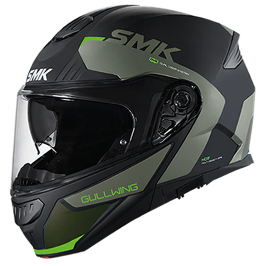 SMK Gullwing Kresto Black Green Gloss (GL288) Helmet