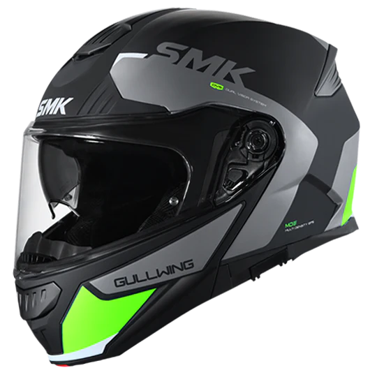 SMK Gullwing Kresto Black Grey Yellow Gloss (GL264) Helmet