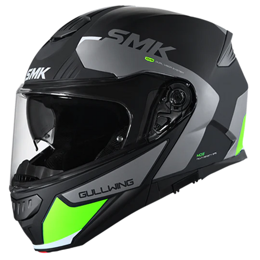 SMK Gullwing Kresto Black Grey Yellow Gloss (GL264) Helmet