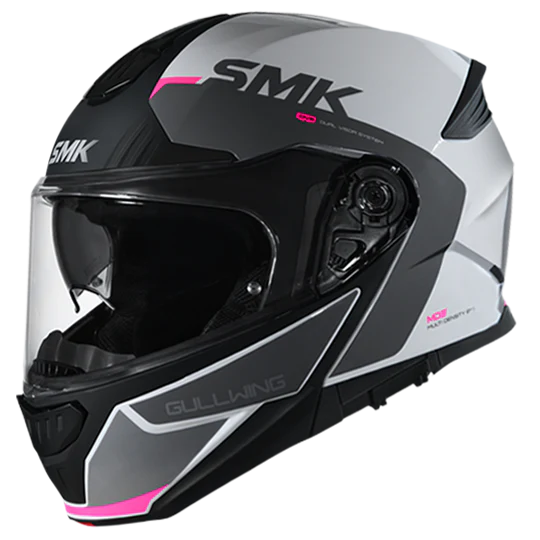 SMK Gullwing Kresto White Grey Pink Gloss (GL169) Helmet