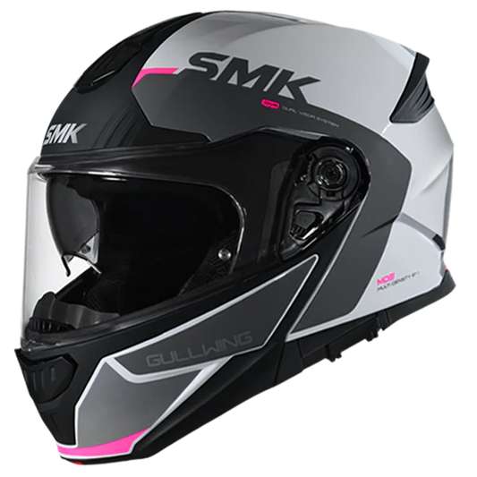 SMK Gullwing Kresto White Grey Pink Gloss (GL169) Helmet