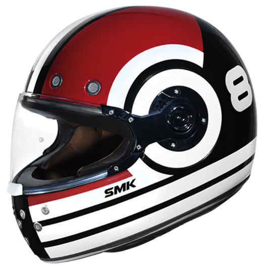 SMK Retro Ranko Black White Red Gloss (GL213) Helmet