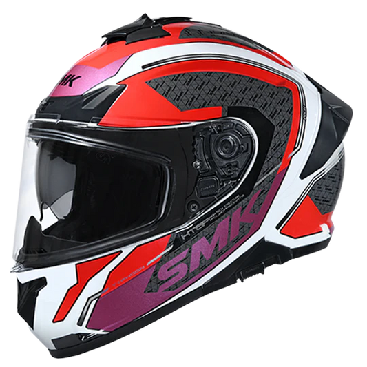 SMK Typhoon RD1 White Red Grey Gloss (GL136) Helmet