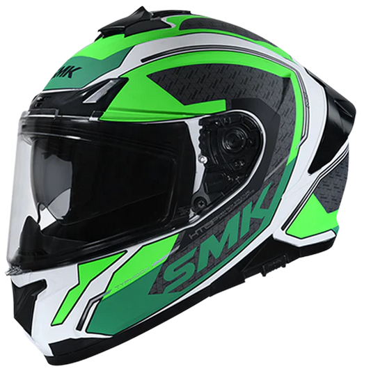 SMK Typhoon RD1 White Green Grey Gloss (MA186) Helmet