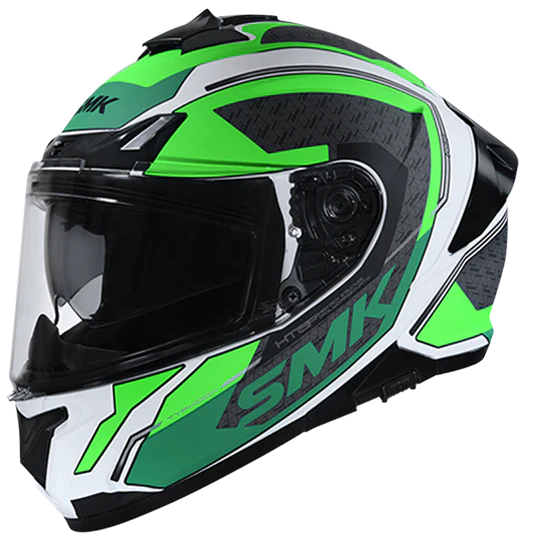 SMK Typhoon RD1 Gloss White Green (GL186) Helmet