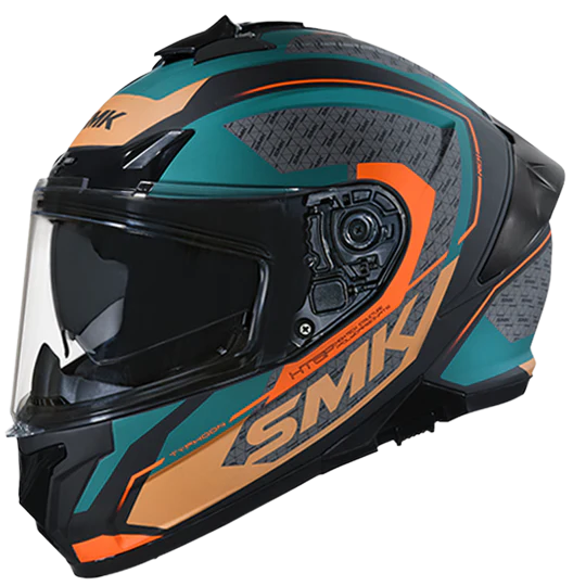 SMK Typhoon RD1 Black Green Orange Matt (MA287) Helmet