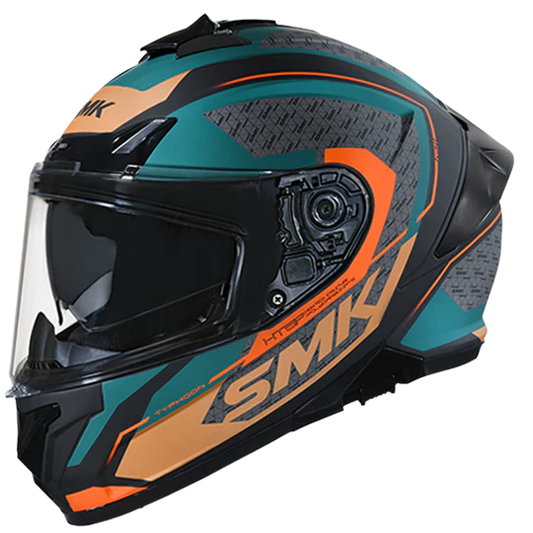 SMK Typhoon RD1 Black Green Orange Matt (MA287) Helmet