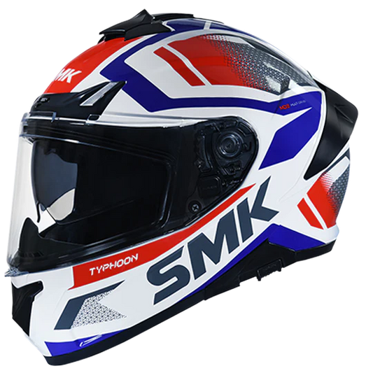 SMK Typhoon Thorn Gloss White Red Grey (GL136) Helmet