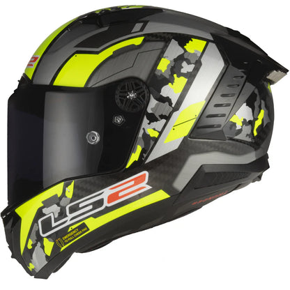 LS2 FF805 THUNDER Plus Carbon Space Gloss Hi Viz Yellow Grey Helmet