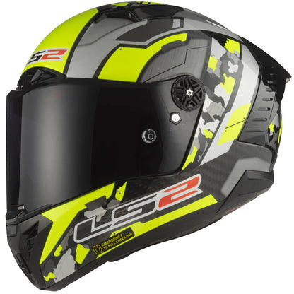 LS2 FF805 THUNDER Plus Carbon Space Gloss Hi Viz Yellow Grey Helmet