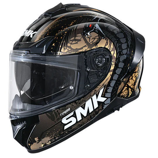 SMK Typhoon Reptile Black Orange Gloss (GL277) Helmet