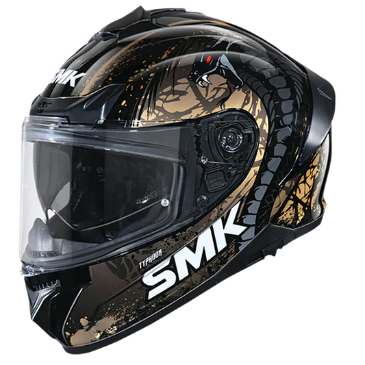 SMK Typhoon Reptile Black Orange Gloss (GL277) Helmet