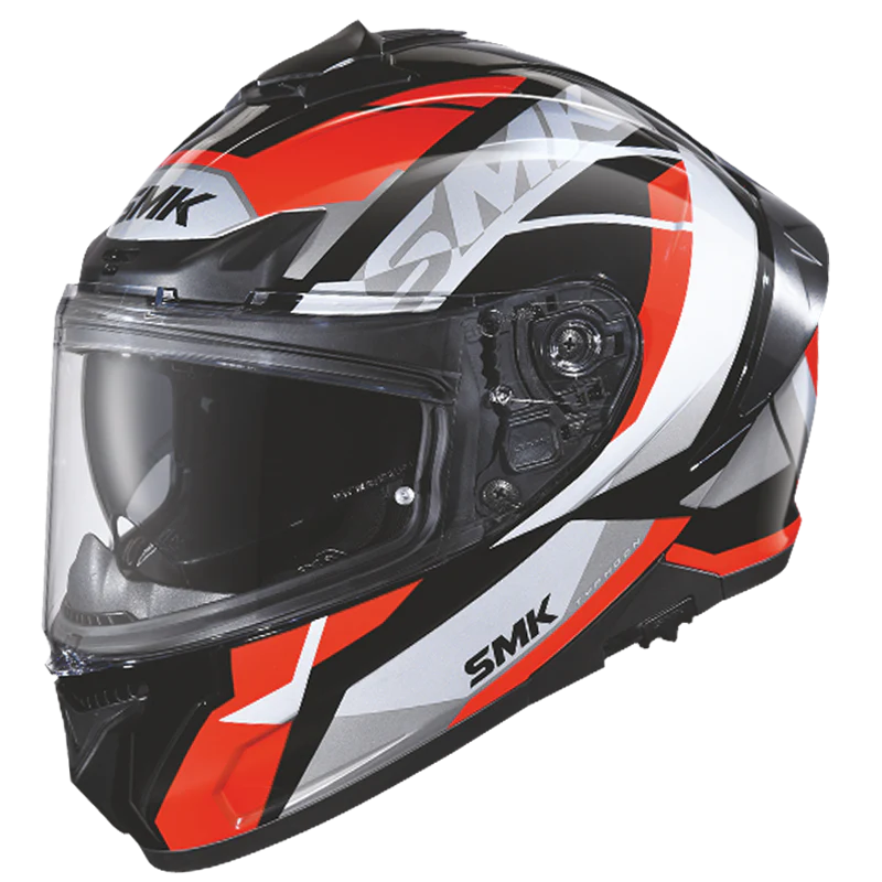 SMK Typhoon Style Gloss Black Red Grey (GL236) Helmet