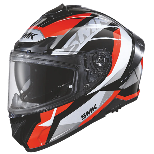 SMK Typhoon Style Gloss Black Red Grey (GL236) Helmet