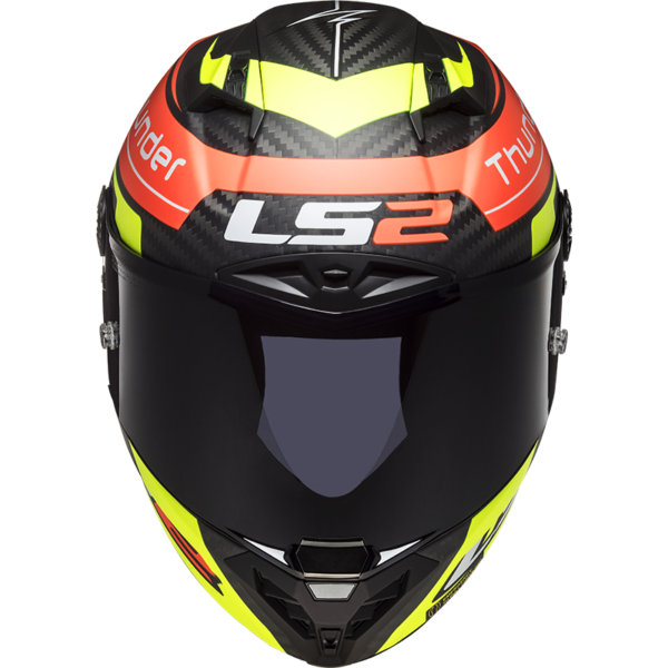 LS2 FF805 THUNDER ATTACK - Matt Red H V Yellow