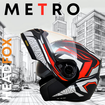 NF2 METRO MATT RED FLIP-UP DOUBLE VISOR HELMET