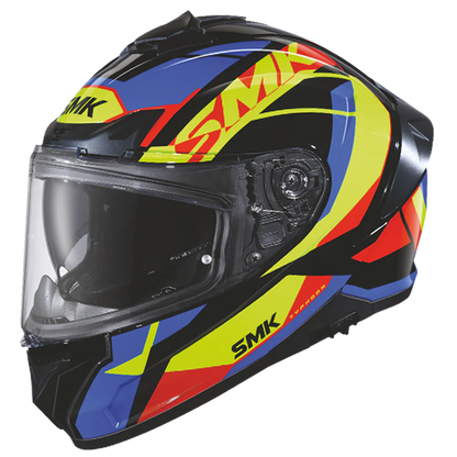 SMK Typhoon Style Gloss Black Blue Yellow (GL254) Helmet