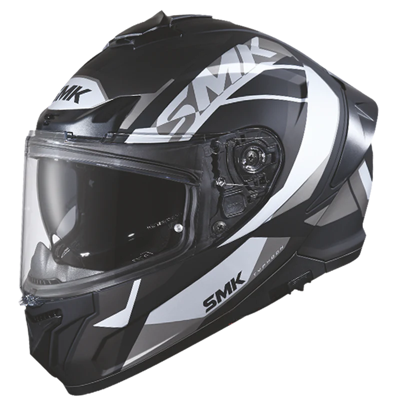 SMK Typhoon Style Gloss Black Grey (GL266) Helmet