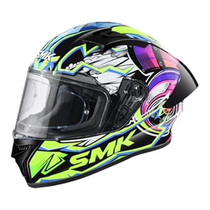 SMK Stellar Turbo Gloss Black Neon Pink (GL249) Helmet