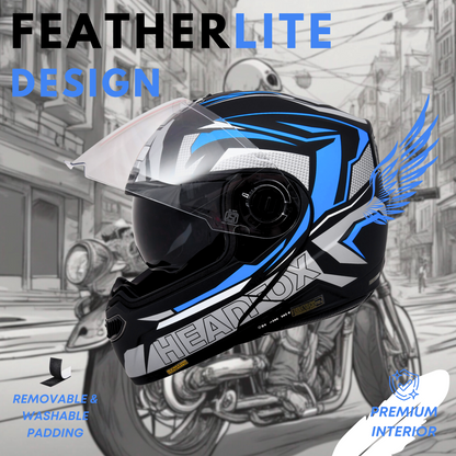 NF2 METRO MATT BLUE FLIP-UP DOUBLE VISOR HELMET