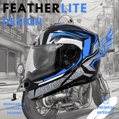 NF2 METRO GLOSS BLUE FLIP-UP DOUBLE VISOR HELMET