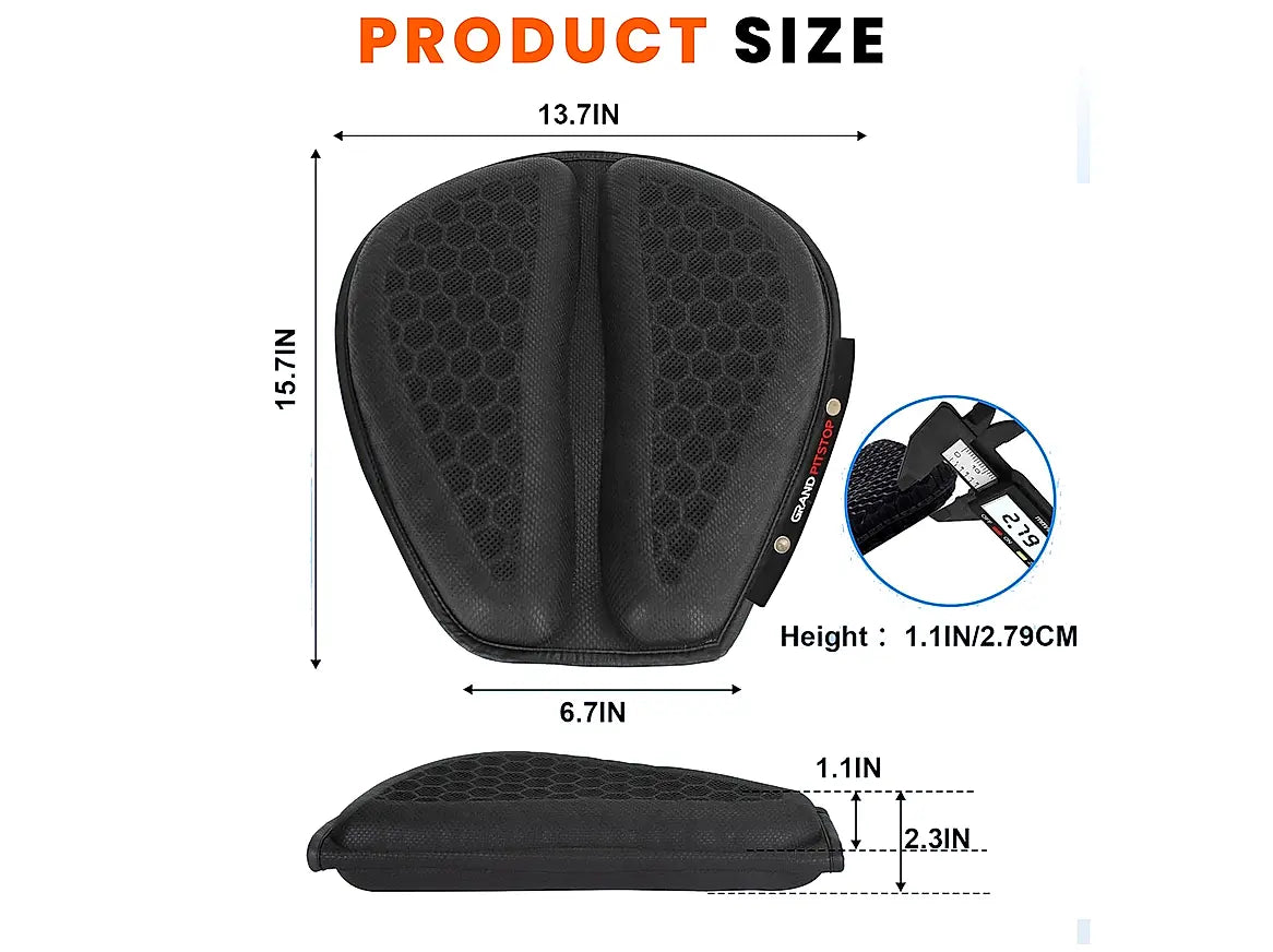 Motorcycle Honeycomb Air Gel Seat Cushion - Universal Fit & Breathable Design