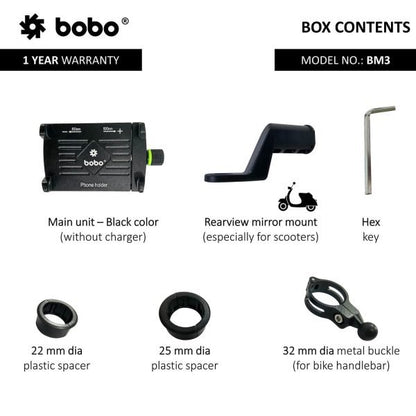 BOBO BM3 Claw-Grip Aluminum Bike / Cycle Phone Holder Motorcycle Mobile Mount