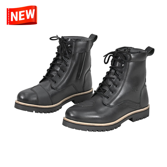 BRONSON - RETRO MOTORCYCLE RIDING BOOTS FOR MEN (BLACK)