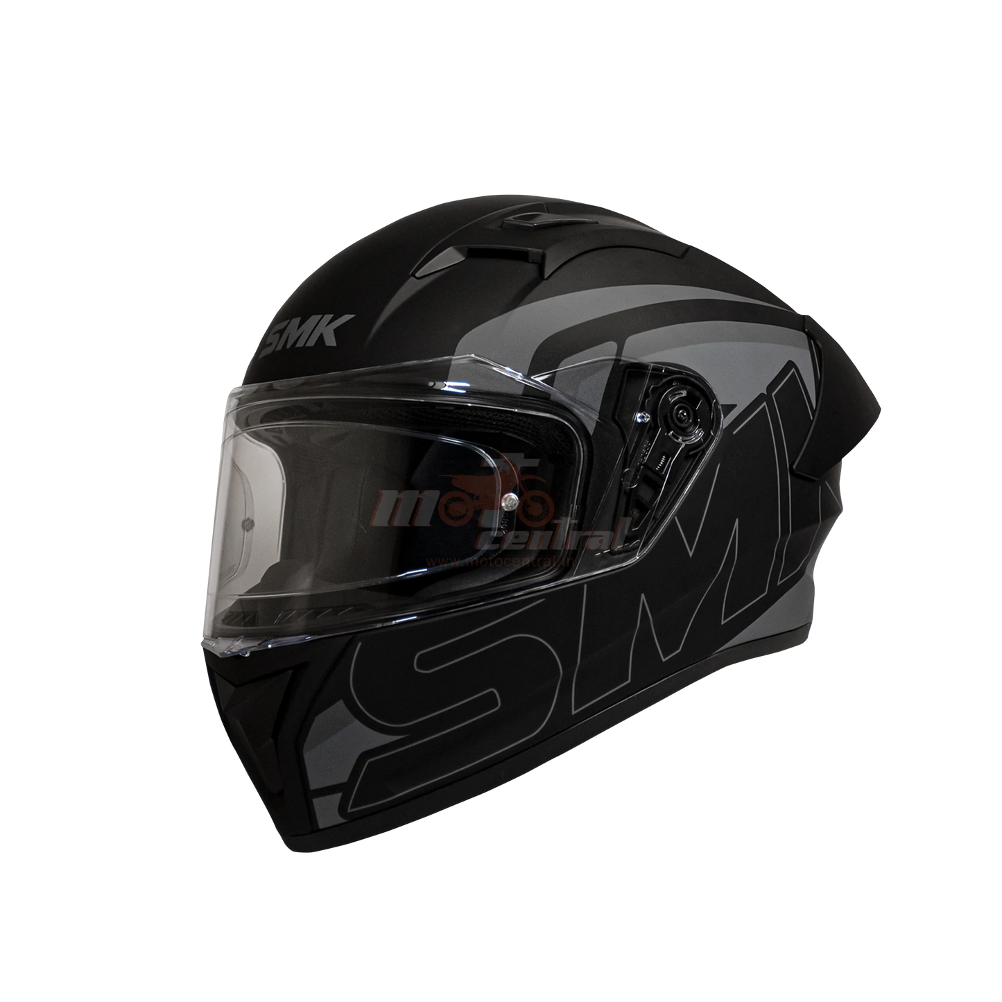 SMK Stellar Sports Stage Matt Black Grey (MA262) Helmet