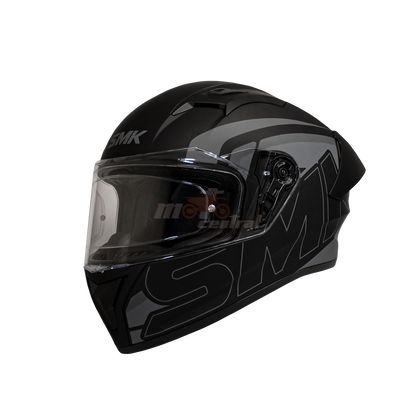 SMK Stellar Sports Stage Matt Black Grey (MA262) Helmet