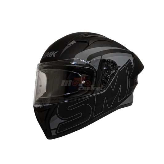 SMK Stellar Sports Stage Matt Black Grey (MA262) Helmet