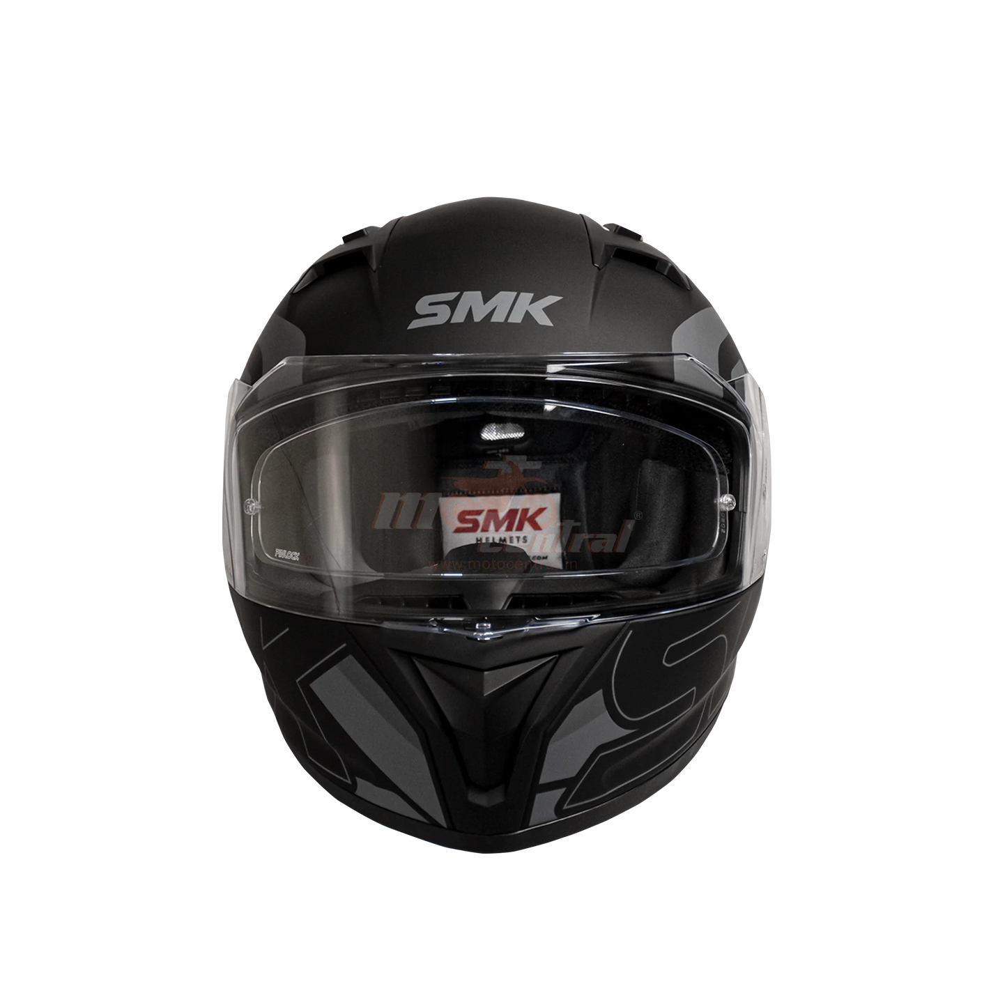 SMK Stellar Sports Stage Matt Black Grey (MA262) Helmet