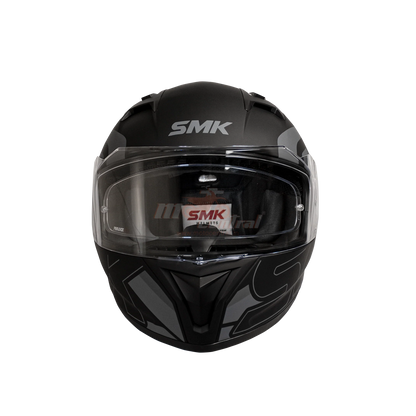 SMK Stellar Sports Stage Matt Black Grey (MA262) Helmet