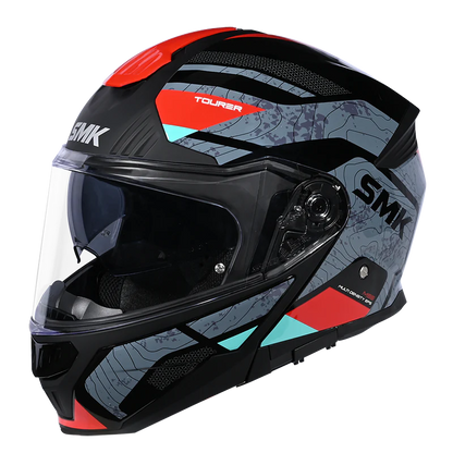 SMK Gullwing Navigator Black Grey Red Gloss (GL263) Helmet