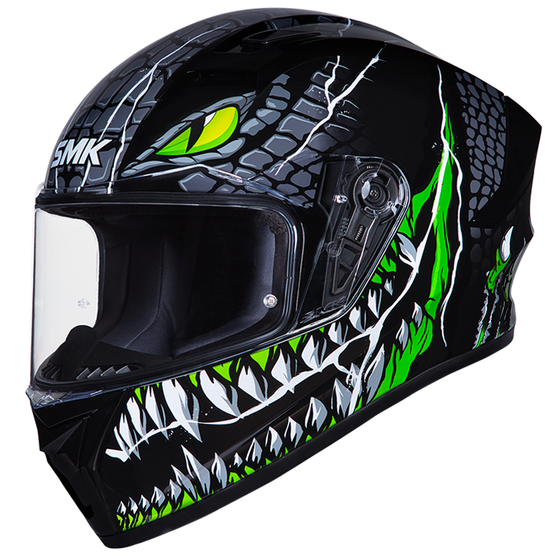 SMK Stellar Sports Taotei Matt Black Grey Green (MA268) Helmet