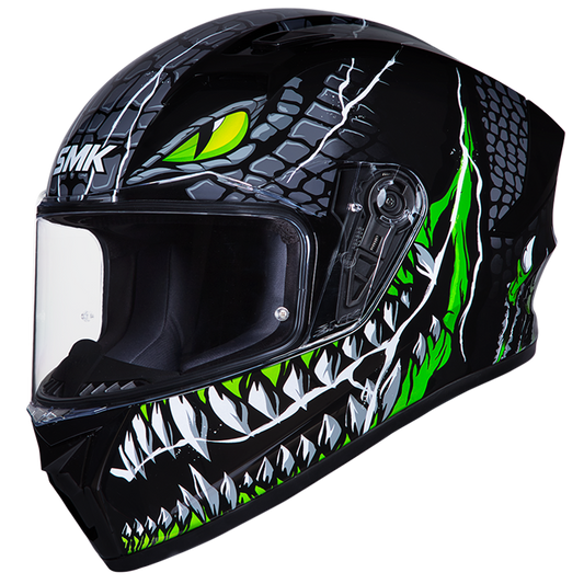 SMK Stellar Sports Taotei Matt Black Grey Green (MA268) Helmet